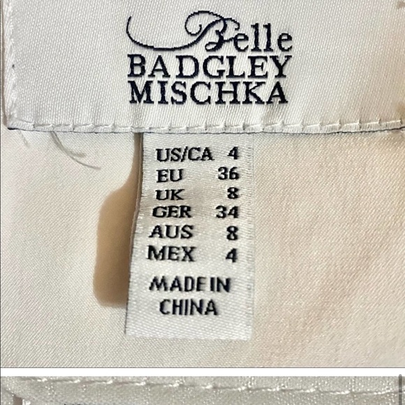 Belle Badgley Mischka Scalloped Layered White Dress 4 - Picture 3 of 4